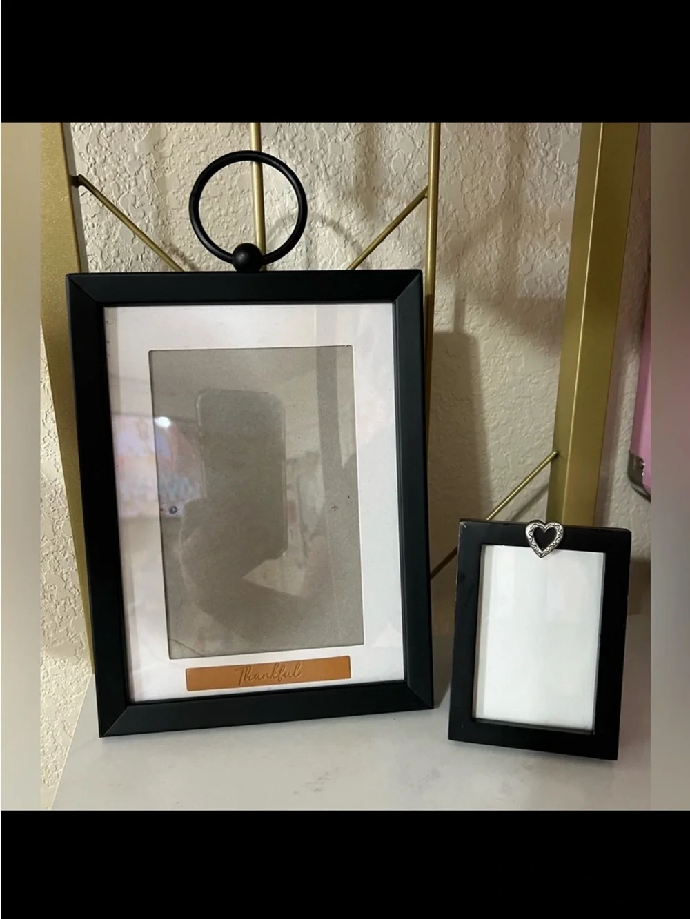 2 PC Picture Frame Set -Hanging Thankful and Desktop Filigree Heart